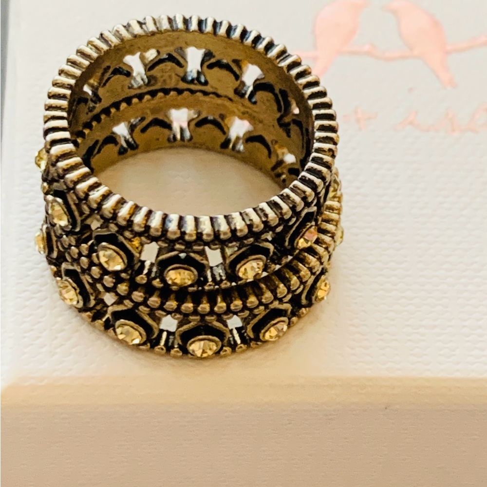 Golden Lotus crystal rings. Sz 6, and 8